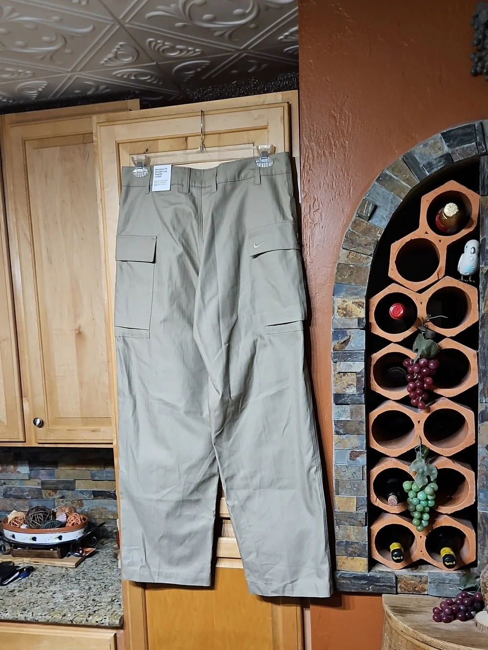Nike Life Cargo Pants Trousers Straight Leg Baggy Khaki Tan NWT
